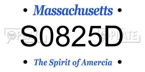 S0825D Massachusetts License Plate