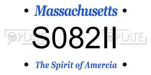 S082II Massachusetts License Plate