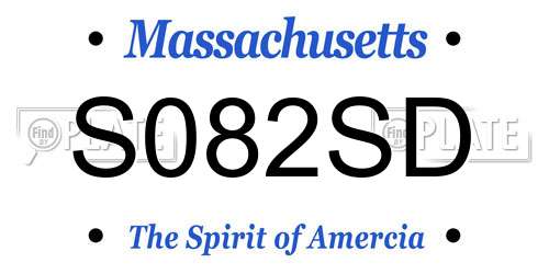 S082SD Massachusetts License Plate