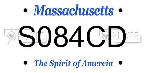 S084CD Massachusetts License Plate
