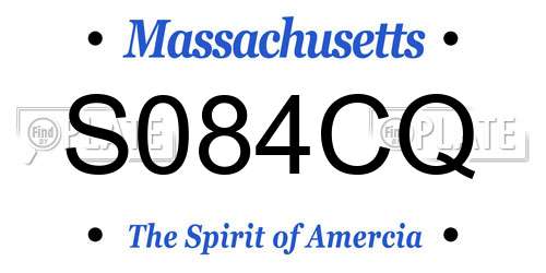 S084CQ Massachusetts License Plate