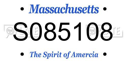 S085108 Massachusetts License Plate