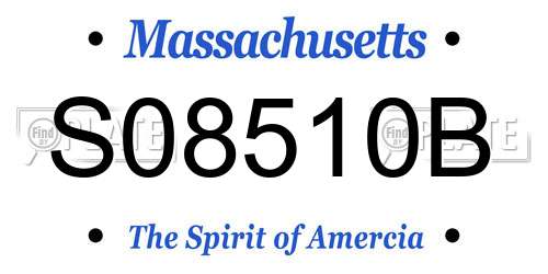 S08510B Massachusetts License Plate