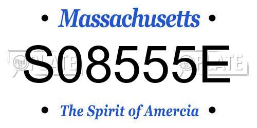 S08555E Massachusetts License Plate