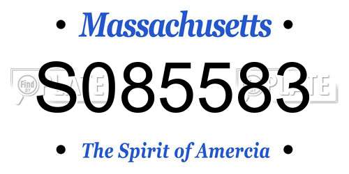 S085583 Massachusetts License Plate
