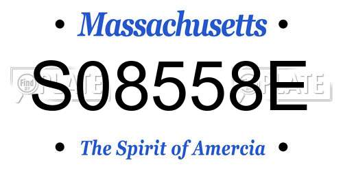 S08558E Massachusetts License Plate