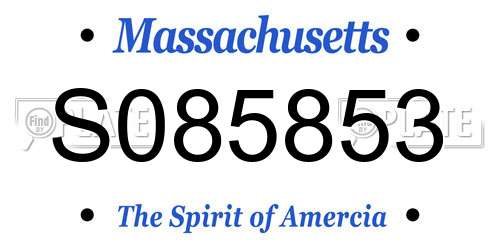 S085853 Massachusetts License Plate