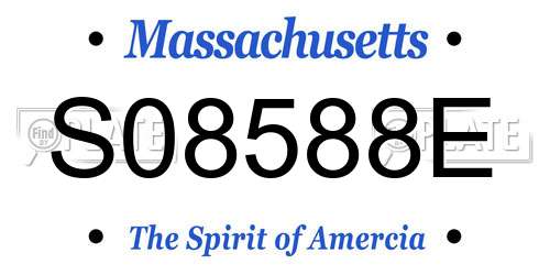 S08588E Massachusetts License Plate