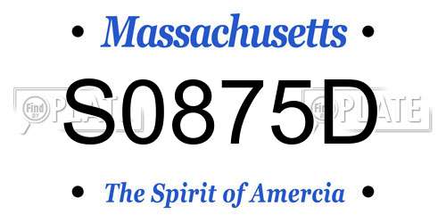 S0875D Massachusetts License Plate