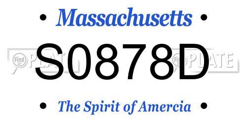S0878D Massachusetts License Plate