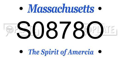 S0878O Massachusetts License Plate