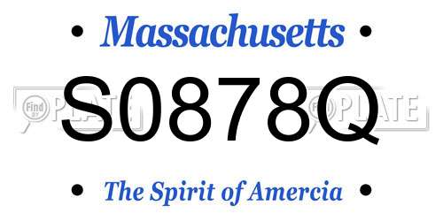 S0878Q Massachusetts License Plate