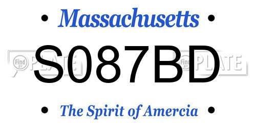 S087BD Massachusetts License Plate