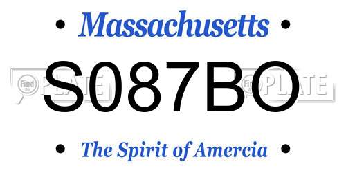 S087BO Massachusetts License Plate