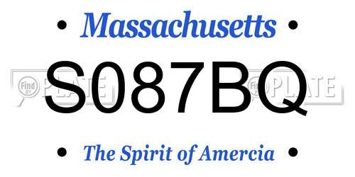 S087BQ Massachusetts License Plate