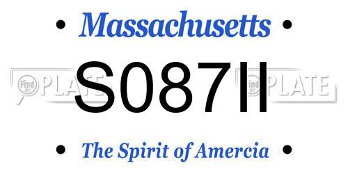 S087II Massachusetts License Plate