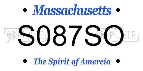 S087SO Massachusetts License Plate