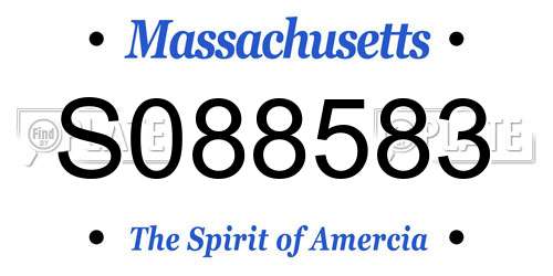 S088583 Massachusetts License Plate