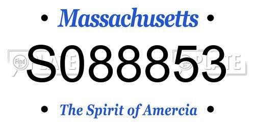 S088853 Massachusetts License Plate