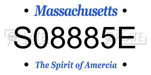 S08885E Massachusetts License Plate