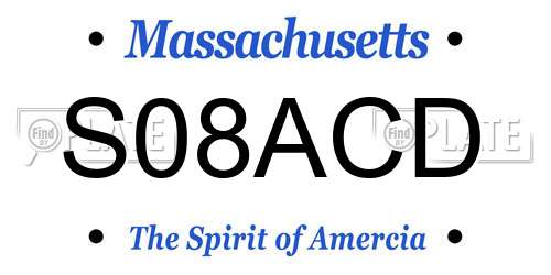 S08ACD Massachusetts License Plate