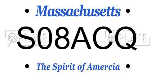 S08ACQ Massachusetts License Plate