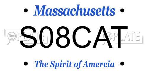 S08CAT Massachusetts License Plate