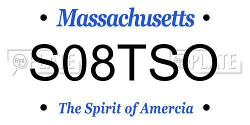 S08TSO Massachusetts License Plate