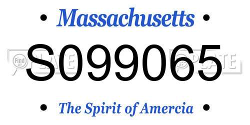 S099065 Massachusetts License Plate