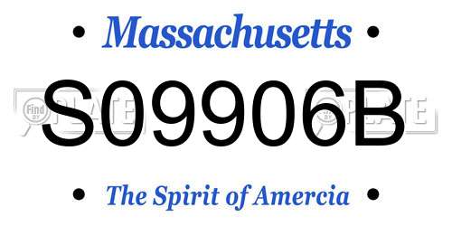 S09906B Massachusetts License Plate