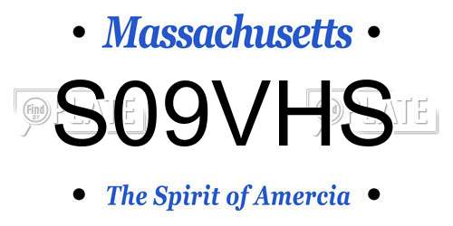 S09VHS Massachusetts License Plate