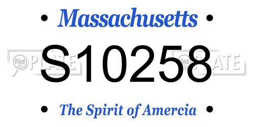S10258 Massachusetts License Plate