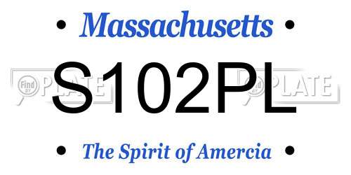 S102PL Massachusetts License Plate