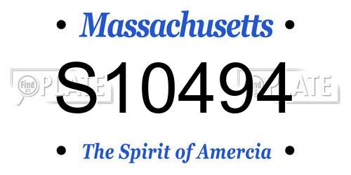 S10494 Massachusetts License Plate