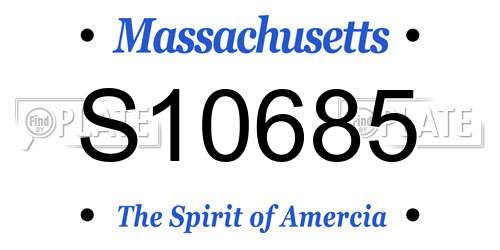 S10685 Massachusetts License Plate