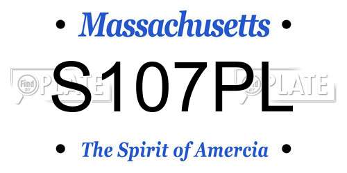 S107PL Massachusetts License Plate