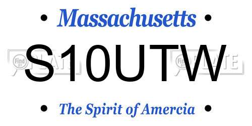 S10UTW Massachusetts License Plate