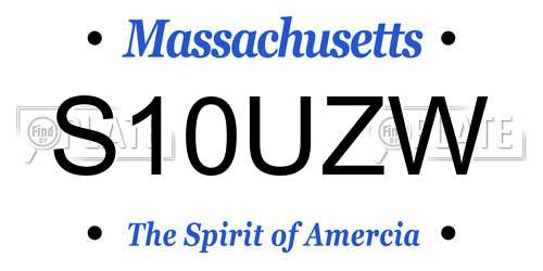 S10UZW Massachusetts License Plate