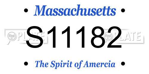 S11182 Massachusetts License Plate