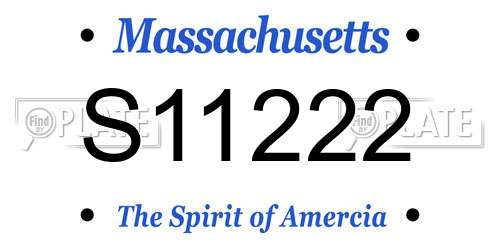 S11222 Massachusetts License Plate