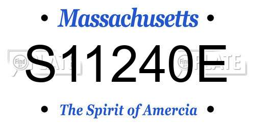 S11240E Massachusetts License Plate