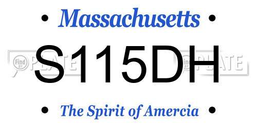 S115DH Massachusetts License Plate