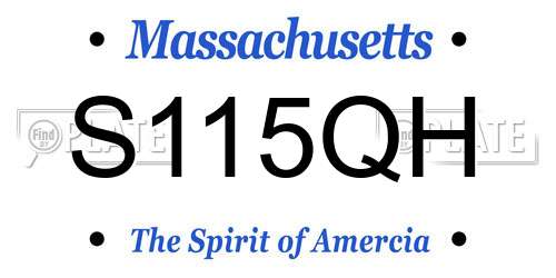 S115QH Massachusetts License Plate