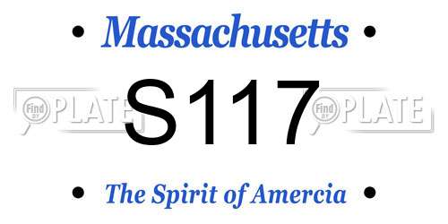 S117 Massachusetts License Plate
