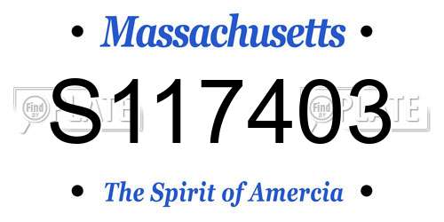 S117403 Massachusetts License Plate