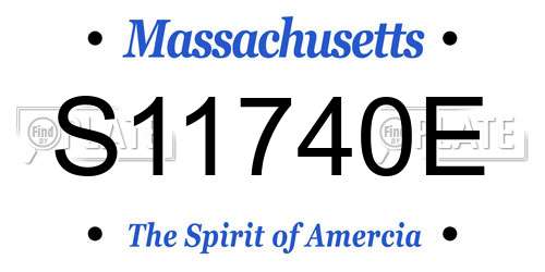 S11740E Massachusetts License Plate