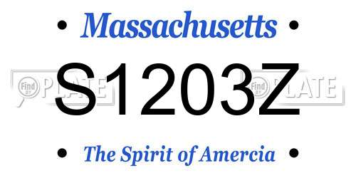 S1203Z Massachusetts License Plate