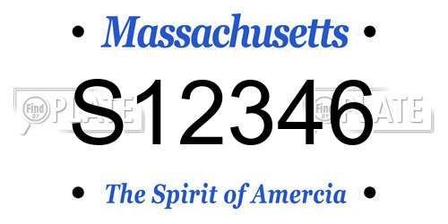 S12346 Massachusetts License Plate