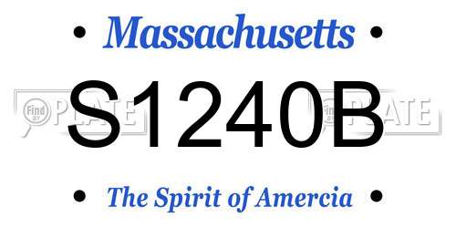 S1240B Massachusetts License Plate