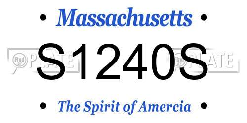 S1240S Massachusetts License Plate